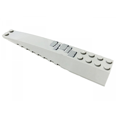 light bluish gray wedge 16 x 4 triple curved with reinforcements with bricks pattern 2 sticker - set 71040