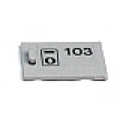 light bluish gray container cupboard 2 x 3 x 2 door with 103 and keyhole pattern sticker - set 6597