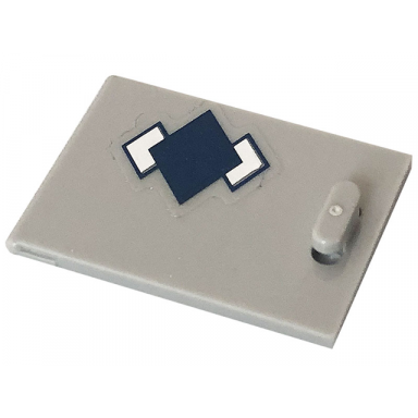 light bluish gray container cupboard 2 x 3 x 2 door with dark blue argyle pattern sticker - set 41232