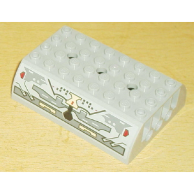 light bluish gray slope curved 6 x 8 x 2 double with millennium falcon circuitry pattern on both sides stickers - set 4504