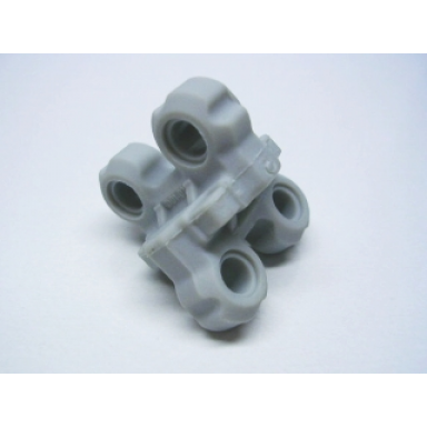 light bluish gray technic spike connector flexible with 4 holes perpendicular
