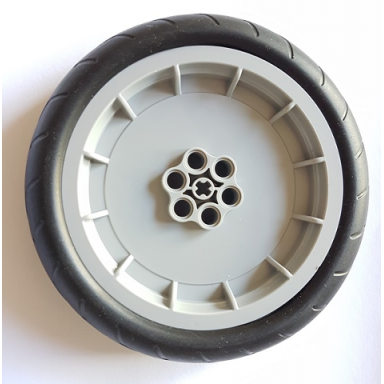 light bluish gray wheel 75mm d x 15.8mm motorcycle with black tire 94.2mm d x 22mm motorcycle racing tread 46334 88516