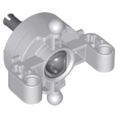 light bluish gray technic steering axle with 2 pin holes 2 axle holes and 2 tow ball arms with dark bluish gray wheel hub