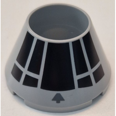 cone 4 x 4 x 2 hollow no studs with black sw millennium falcon cockpit pattern