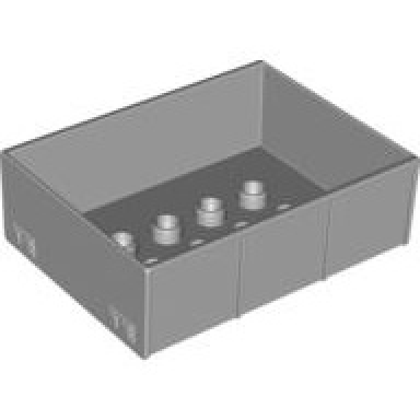 light bluish gray duplo trailer bed with 2 x 4 studs and 4 sides