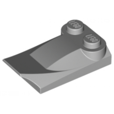 light bluish gray slope curved 3 x 2 x 2 3 with 2 studs wing end