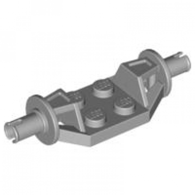 light bluish gray plate modified 2 x 2 with wheels holder wide - technic pins