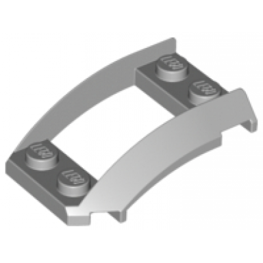 light bluish gray wedge 4 x 3 open with cutout and 4 studs