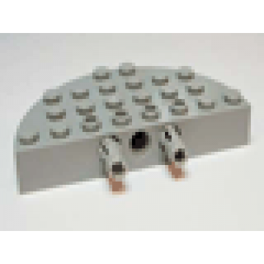 light bluish gray brick round corner 4 x 8 full brick double with 2 fixed rotatable friction pins