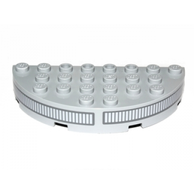 light bluish gray brick round corner 4 x 8 full brick double with double radiator pattern sticker - set 9490