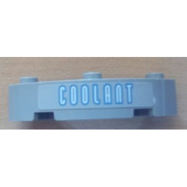 light bluish gray brick round corner 4 x 4 macaroni with 3 studs with coolant pattern sticker - set 8487