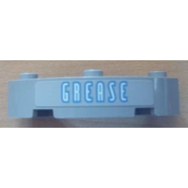 light bluish gray brick round corner 4 x 4 macaroni with 3 studs with grease pattern sticker - set 8487
