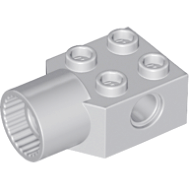 light bluish gray technic brick modified 2 x 2 with pin hole and rotation joint socket