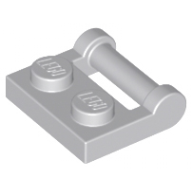 light bluish gray plate modified 1 x 2 with bar handle on side - closed ends