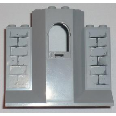 light bluish gray panel 3 x 8 x 6 with window with light bluish gray bricks pattern stickers - set 8813 8823