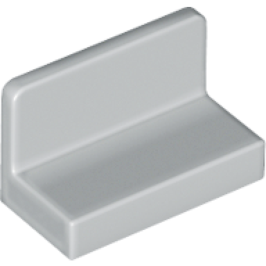 light bluish gray panel 1 x 2 x 1 with rounded corners