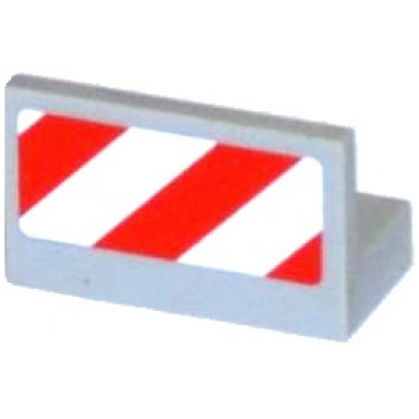 light bluish gray panel 1 x 2 x 1 with red and white danger stripes pattern model left side sticker - set 60079