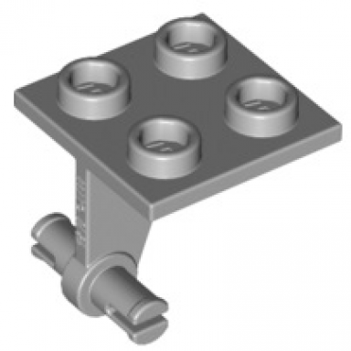 light bluish gray plate modified 2 x 2 thin with dual wheels holder - split pins