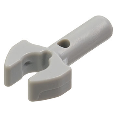 light bluish gray bar 1l with clip mechanical claw - cut edges and hole on side