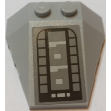 light bluish gray wedge 4 x 4 triple with stud notches with b-wing engine exhaust vent pattern sticker - set 75050