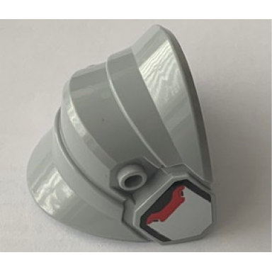 light bluish gray large figure armor shoulder - 2 x 4 brick base with curved ends and side studs with silver plate with red stripe and black line pattern on both sides model right side stickers - set 75973