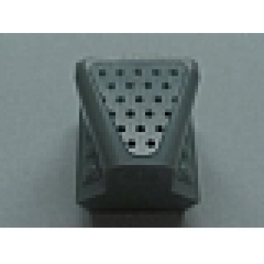 light bluish gray vehicle air scoop engine top 2 x 2 with black dots on silver pattern sticker - set 8137