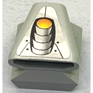 light bluish gray vehicle air scoop engine top 2 x 2 with exhaust pipe on silver background pattern sticker - set 8899
