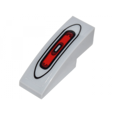 light bluish gray slope curved 3 x 1 with black and red taillight pattern sticker - set 75828