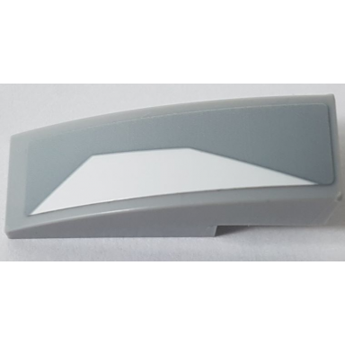 light bluish gray slope curved 3 x 1 with white trapezoid on light bluish gray background pattern model right side sticker - set 75872