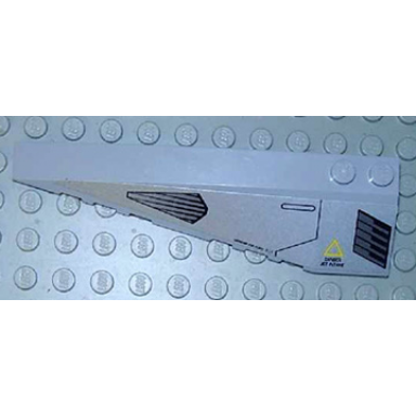 light bluish gray wedge 10 x 3 left with jet intake and exhaust ports pattern sticker - set 8630