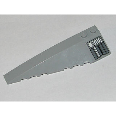 light bluish gray wedge 10 x 3 left with silver machinery pattern sticker - set 8036