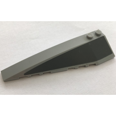 light bluish gray wedge 10 x 3 left with dark bluish gray panel pattern sticker - set 75096