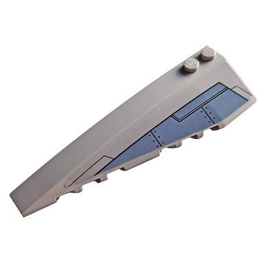 light bluish gray wedge 10 x 3 left with sand blue armor plates pattern sticker - set 76107