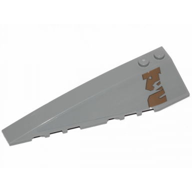 light bluish gray wedge 10 x 3 left with dark tan tattered stripe pattern sticker - set 75292