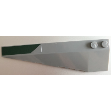 light bluish gray wedge 10 x 3 left with dark green stripe pattern sticker - set 75150