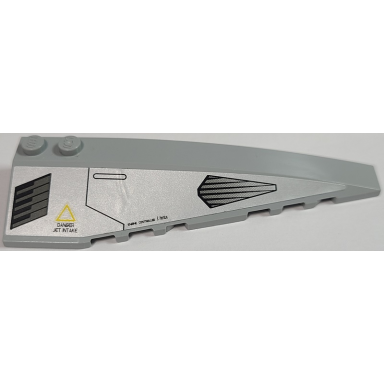 light bluish gray wedge 10 x 3 right with jet intake and exhaust ports pattern sticker - set 8630