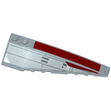 light bluish gray wedge 10 x 3 right with dark red stripe and sw v-wing starfighter pattern stickers - set 75039