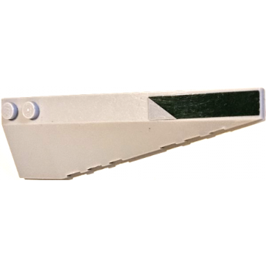 light bluish gray wedge 10 x 3 right with dark green stripe pattern sticker - set 75150