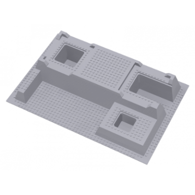 light bluish gray baseplate raised 32 x 48 x 6 with level front
