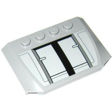 light bluish gray wedge 4 x 6 x 2 3 triple curved with sw at-te armor plates pattern sticker - set 75019