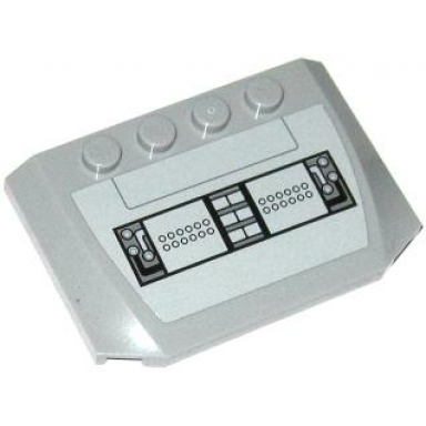 light bluish gray wedge 4 x 6 x 2 3 triple curved with sw at-te control panel pattern sticker - set 75019