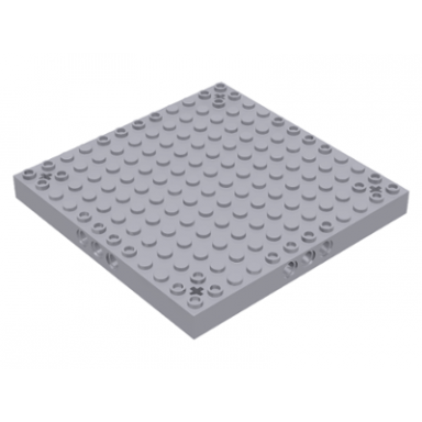 light bluish gray brick modified 12 x 12 with 3 pin holes on each side and axle holes in corners