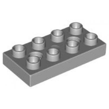 light bluish gray duplo plate 2 x 4 with 2 holes