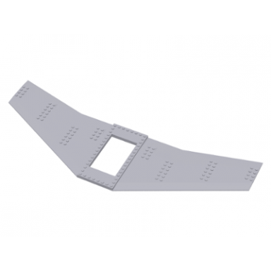 light bluish gray wing plate 20 x 56 with 6 x 10 cutout and no holes