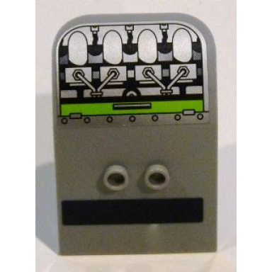 light bluish gray door 2 x 4 x 6 curved aircraft with dark blue tread plate and engine details pattern stickers - set 8633
