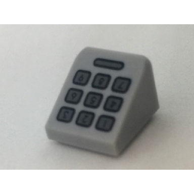 light bluish gray slope 30 1 x 1 x 2 3 with dark bluish gray telephone keypad pattern