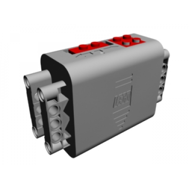 light bluish gray electric 9v battery box 4 x 11 x 7 with red switch