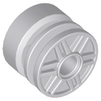 light bluish gray wheel 18mm d x 14mm with pin hole fake bolts and shallow spokes