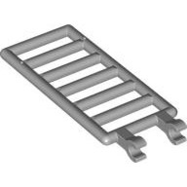 light bluish gray bar 7 x 3 with 2 open o clips ladder