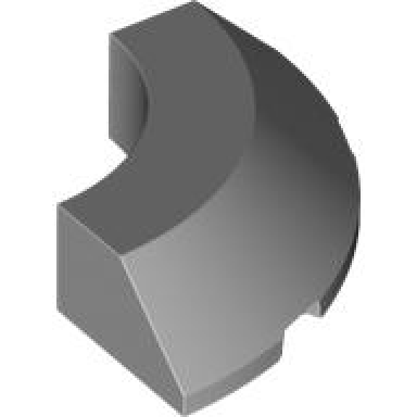 light bluish gray brick round corner 4 x 4 with slope 45 edge without studs